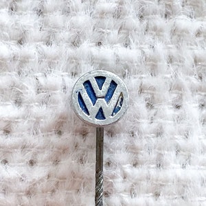 Vintage Miniature Volkswagen Pin | Antique Volkswagen Lapel Pin from 1980s | Vintage Volkswagen AG Badge | Vintage Blue Volkswagen Logo Gift