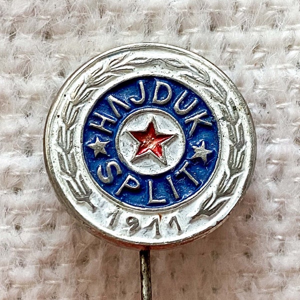 Vintage Hajduk Split Pin from the 1970s | Antique Hajduk Split football club Lapel Pin | Vintage Hajduk Split Dalmatia Croatia Badge