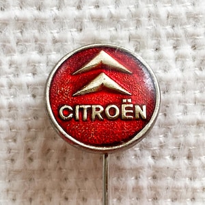 Spilla Citroën vintage / Spilla Citroen antica degli anni &#39;60 / Distintivo Citroën per automobili d&#39;epoca / Spilla con logo Citroen rossa vintage / Auto francese