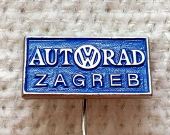 Vintage Rare Volkswagen Pin | Antique Volkswagen Dealership from Zagreb Yugoslavia | Lapel Pin from 1980s | Vintage Volkswagen AG Badge