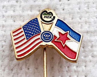 Pin esmaltado vintage de la amistad entre Yugoslavia y Estados Unidos / Pin de solapa antiguo de la amistad entre Yugoslavia y Estados Unidos de la década de 1970 / Insignias vintage de Yugoslavia