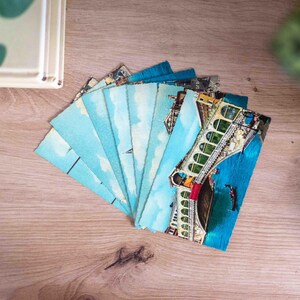 1960er Italienische Postkarten Lot - Venezianer Wahrzeichen - Unbenutzte Retro Reisekarten mit Altersspuren - Sammelbare Ephemera für Reiseliebhaber