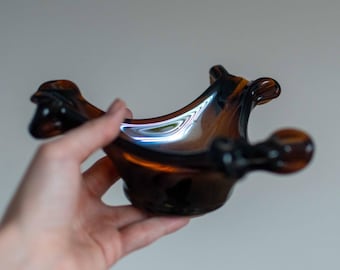 ヴィンテージの琥珀色のガラス灰皿 | 大恐慌時代のバーウェア - Etsy 日本