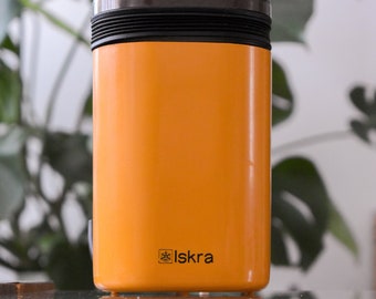 Vintage Retro Orange Electric Coffee Grinder - Vintage 1970s Iskra Yugoslavia - Working Condition - Unique Gift Idea for Coffee Lovers