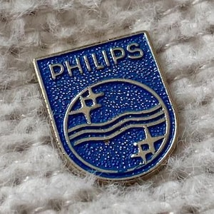 Rare Vintage 1980s Philips Enamel Pin – 1980s Vintage Tech Memorabilia Badge – Dutch Electronics Collectible – Retro Philips Merch Gift