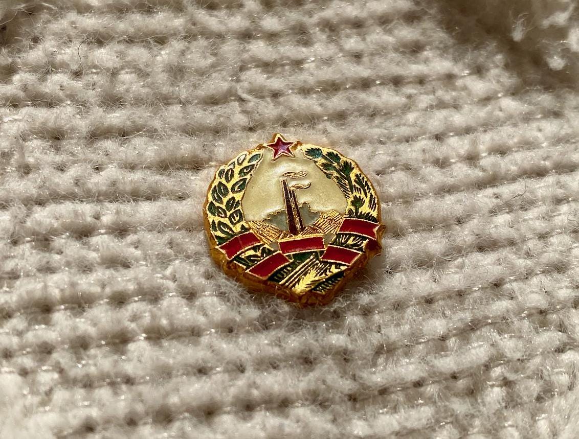 Vintage 1950s Socialist Republic of Bosnia and Herzegovina Coat of Arms Enamel Pin | Rare Bosnian Heritage Metal Badge | Vintage Bosna Gift