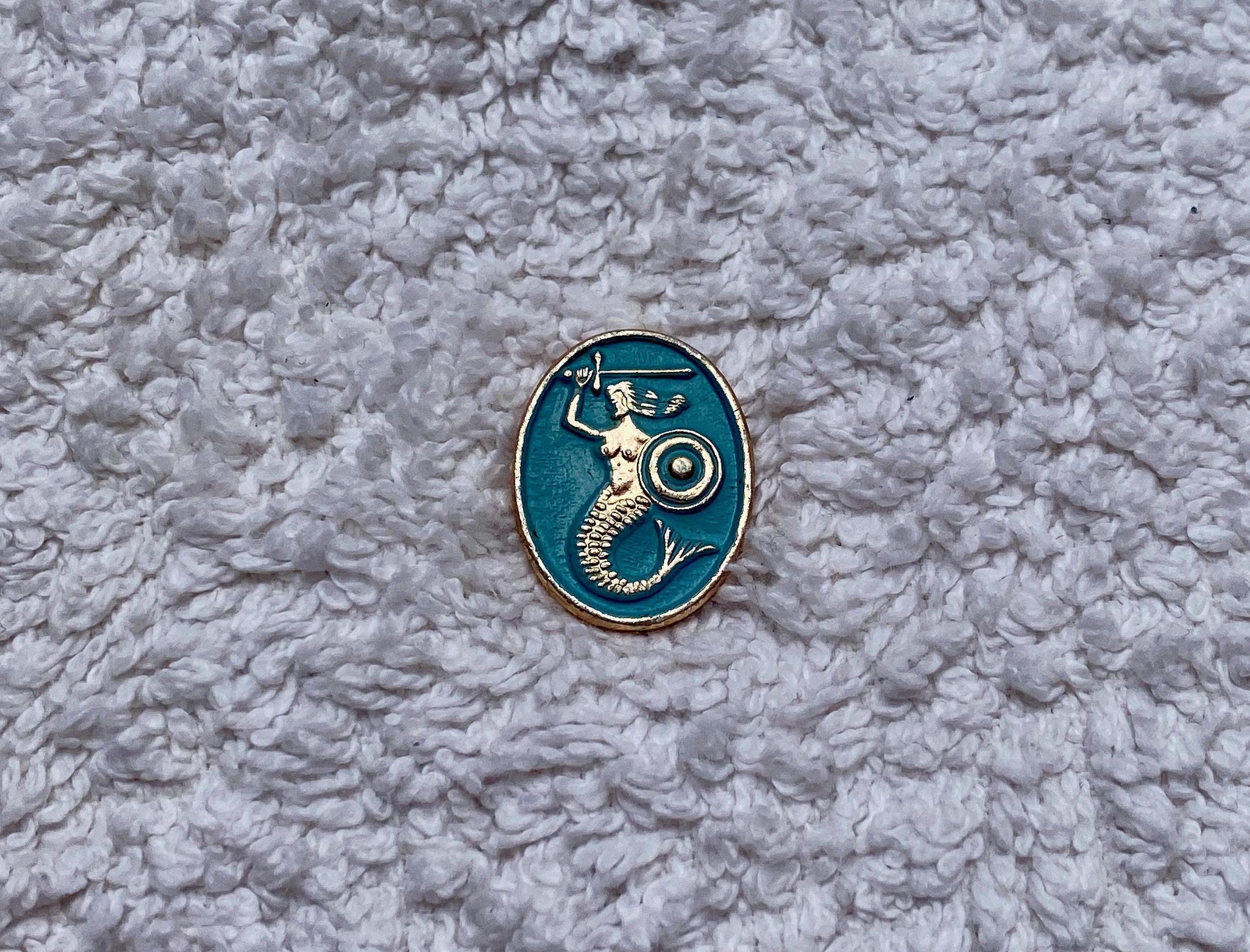 Broche Vintage Sirène De Varsovie En Terre Cuite - Signée V B, Années 1950, Excellent état