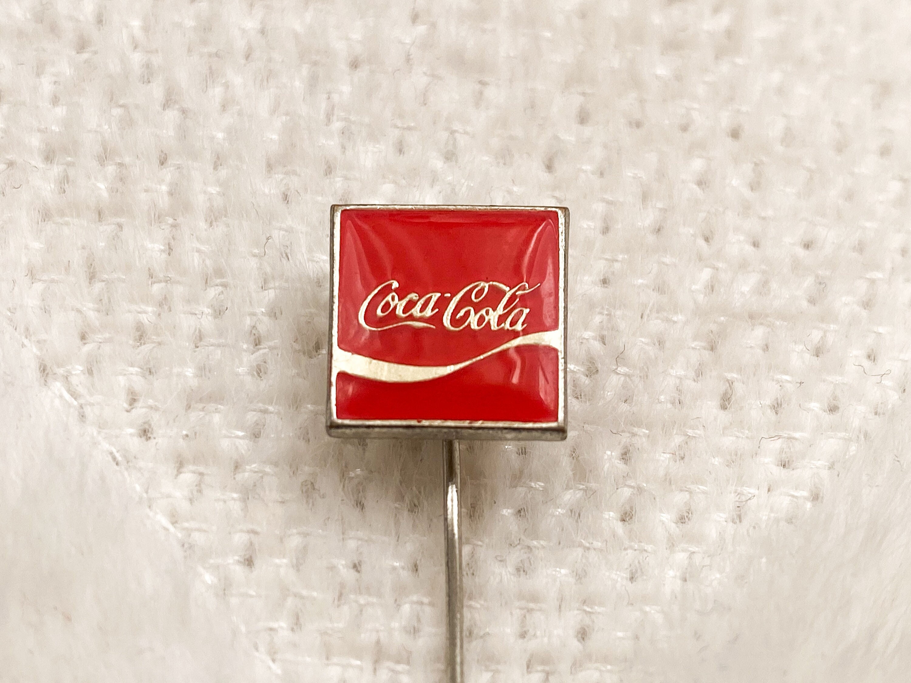 Vintage Shiny Coca-Cola Lapel Pin from the 1970s | Antique Coca Cola Enamel Pin | Vintage Coke Badge | Coca-Cola Memorabilia Merch