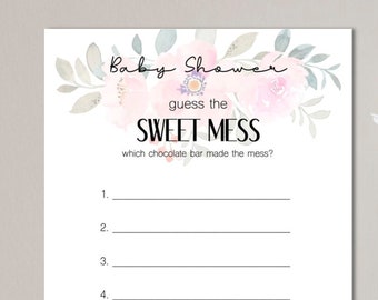 Baby Shower Games | Dirty Diaper Game | Dirty Nappy Game | Printable ...