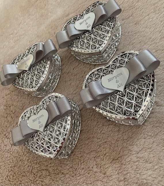 Personalized Heart Shaped Wedding Favors Box Wedding Gifts Etsy