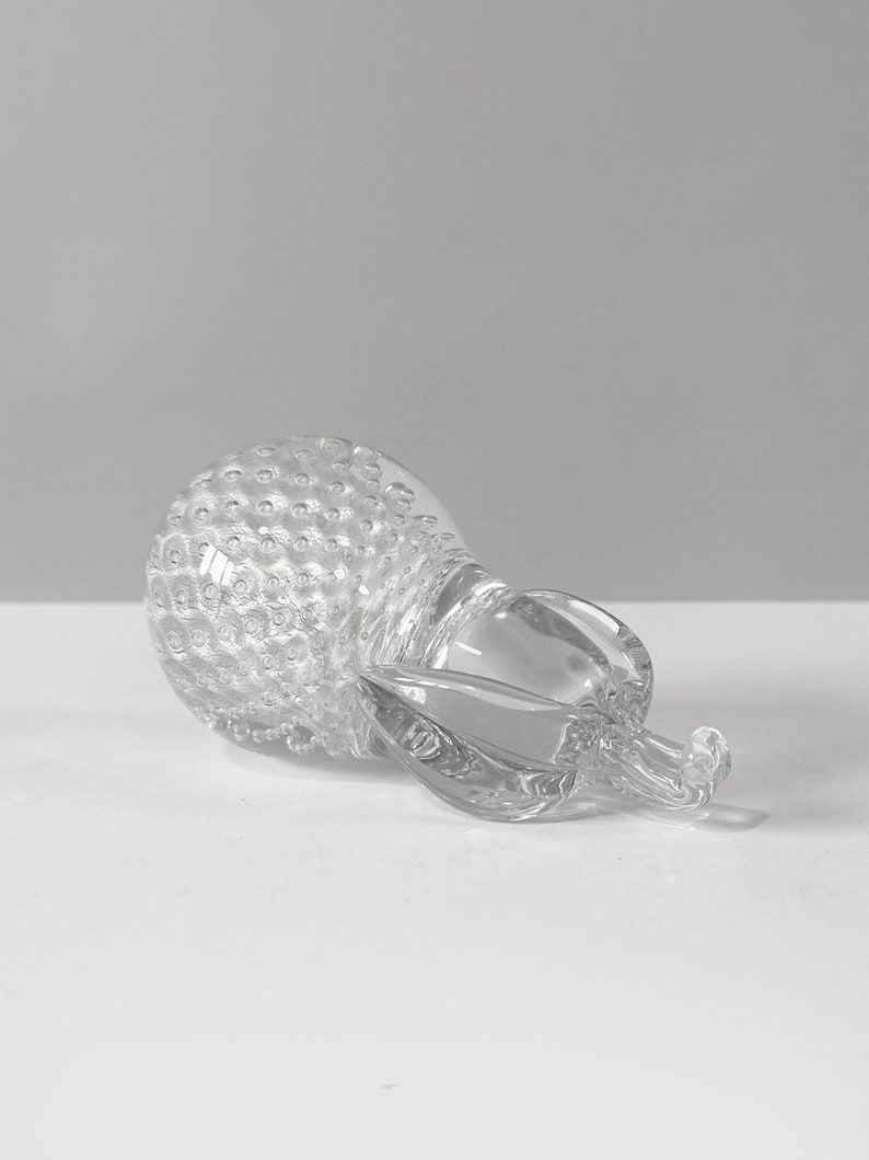 FM RONNEBY of Sweden. Silver inlay Pear-Shaped Paperweight with Controlled Bubbles. image 3