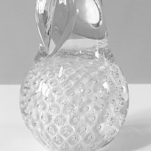 FM RONNEBY of Sweden. Silver inlay Pear-Shaped Paperweight with Controlled Bubbles. image 8