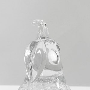 FM RONNEBY of Sweden. Silver inlay Pear-Shaped Paperweight with Controlled Bubbles. image 2