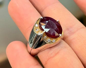 Natural Ruby Ring, 925 Sterling Silver, Mozambique Gemstone, Handmade Jewelry
