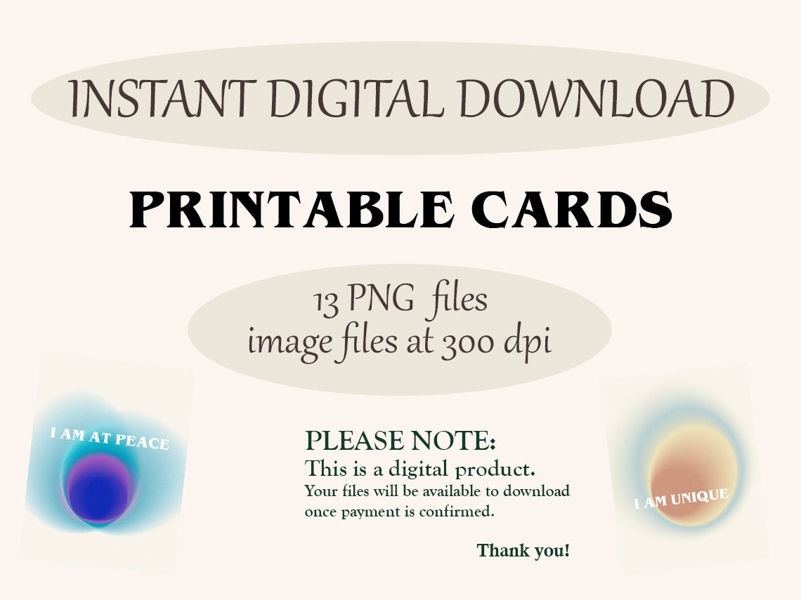 Positive Affirmation Cards AURA PRINT Affirmation Deck 13 - Etsy