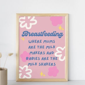 DIGITAL DOWNLOAD | Breastfeeding Funny Quote Poster Motherhood Lactation Baby Art Print Newborn Nursery Wall Art Digital Gift
