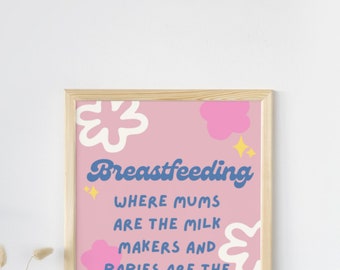 Breastfeeding Funny Quote Motherhood Baby Art Print Newborn Nursery Wall Art Digital Gift
