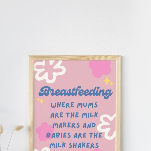 Breastfeeding Funny Quote Motherhood Baby Art Print Newborn Nursery Wall Art Digital Gift