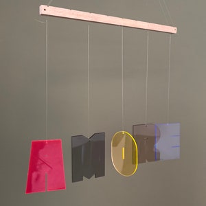 AMORE Mobile made of recycled acrylic glass, window decoration, sun catcher, light catcher, wall decoration, environmentally friendly, modern and minimalist. image 4