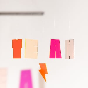 Design mobile made of recycled acrylic glass - sun catcher - wall decoration - positive vibes - mindset - minimal home decor - YEAH