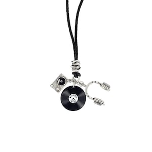 Dj headphones multi pendant charm necklace