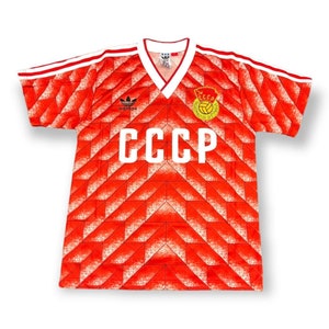 VINTAGE Soviet Union Football Shirt 1988 Adidas Home Russia CCCP USSR  Jersey L