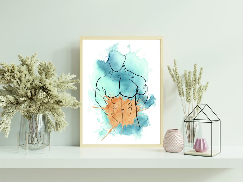 Set of 4 Male Body Wall Art Abstract Print Art Print Male Print Digital ...
