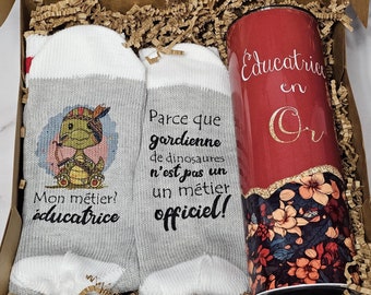 Gift Set for Educator | Personalized Tumbler and Socks