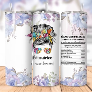 20oz Straight Tumbler | Mini Human Educator Flowers (Values)