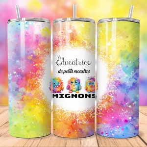 20oz Straight Tumbler | Cute Little Monsters Teacher