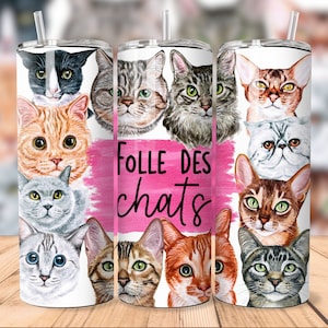 Straight Tumbler 20oz | Mad about cats 2.0