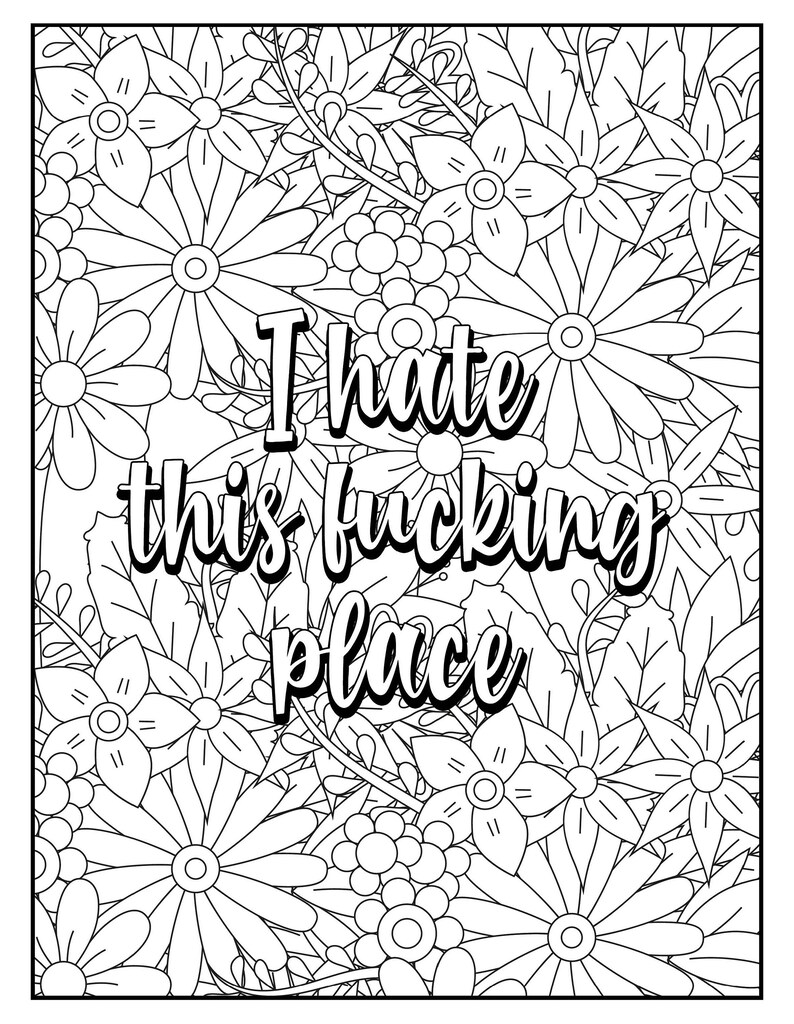 I Hate My Fcking Job Adult Swear Word Coloring Book - Etsy