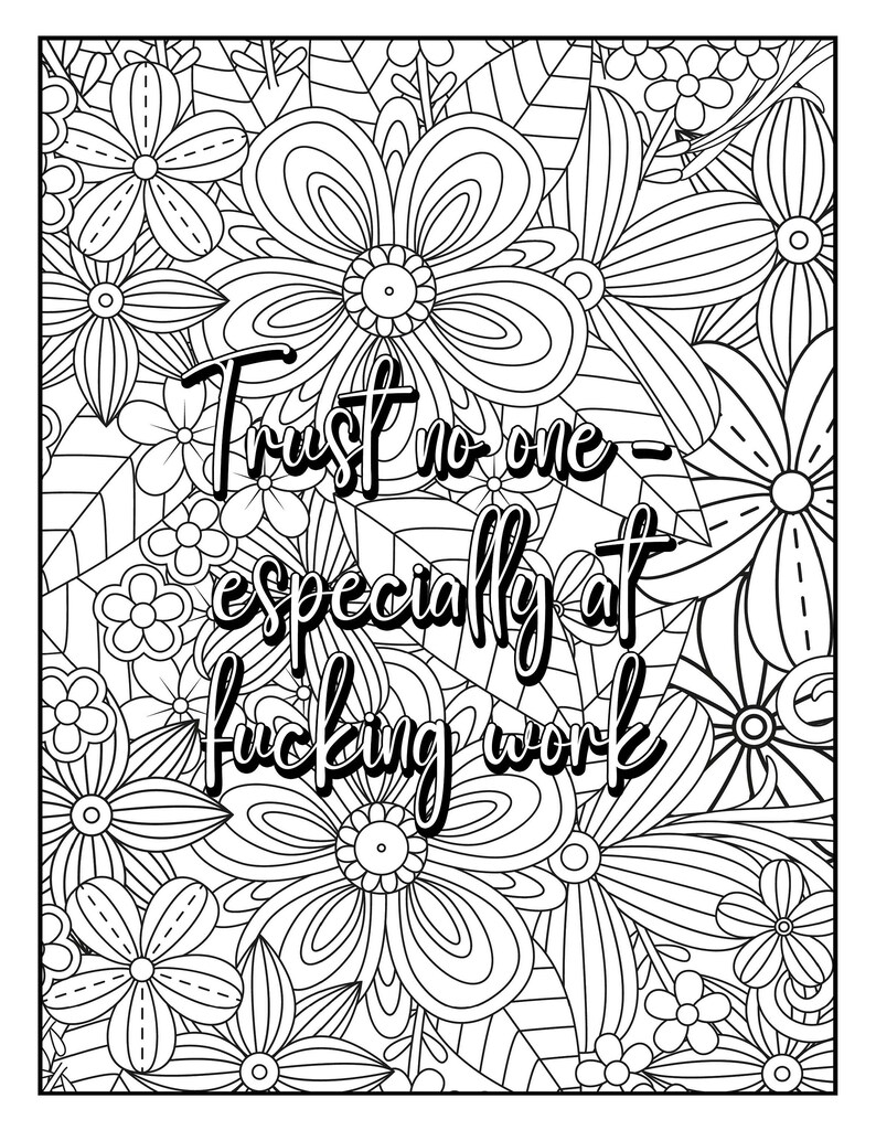 I Hate My Fcking Job Adult Swear Word Coloring Book - Etsy