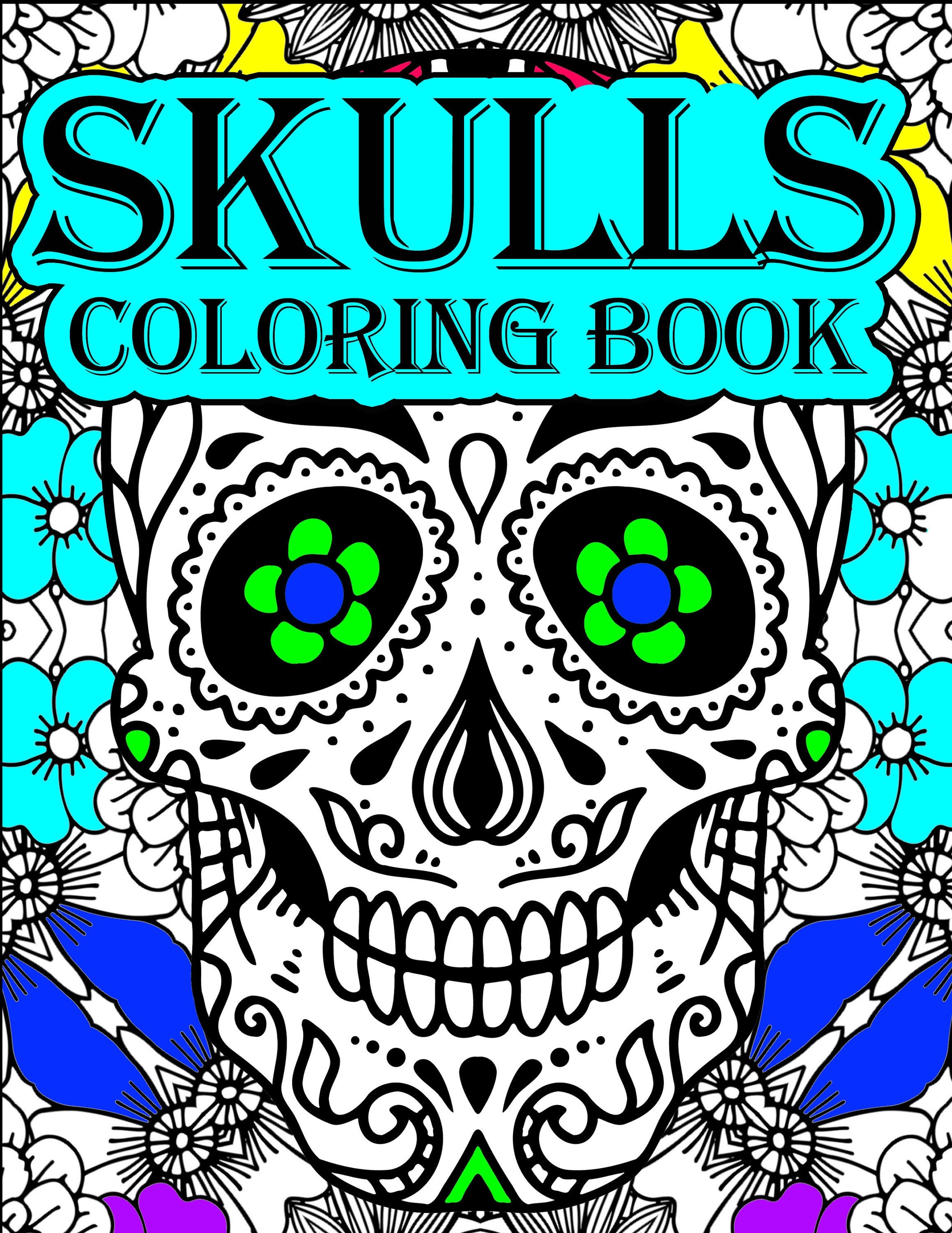 Sugar Skulls Swearing Coloring Book For Adults: Sweary skulls - cursing  Coloring book for adults Stress Relieving -Midnight Edition . (Paperback)