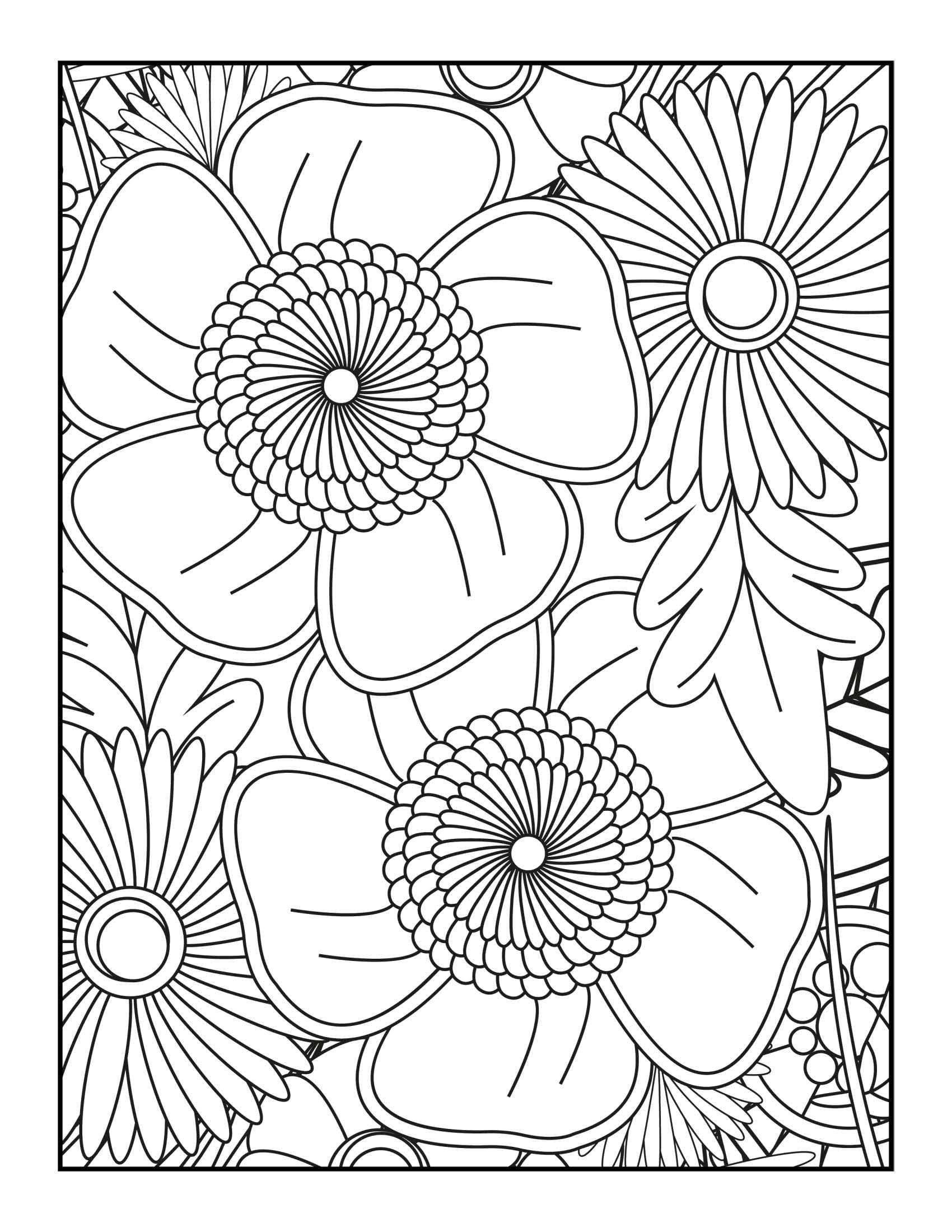 Large Print Flowers Adult Coloring Book (volume 3) | Beautiful ...
