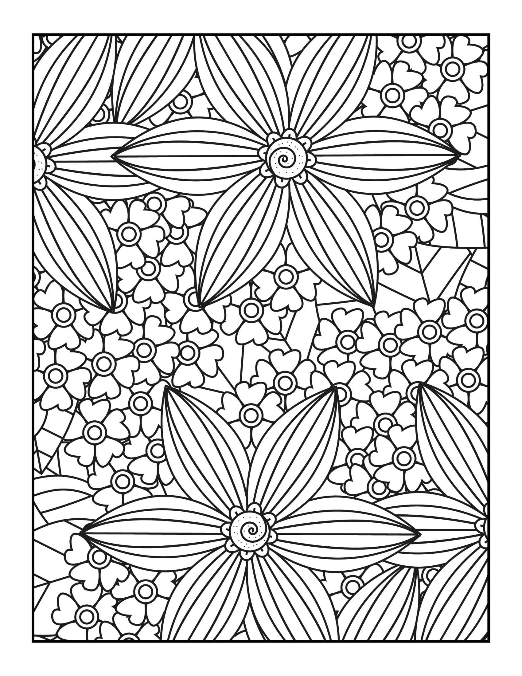 Large Print Flowers Adult Coloring Book (volume 3) | Beautiful ...