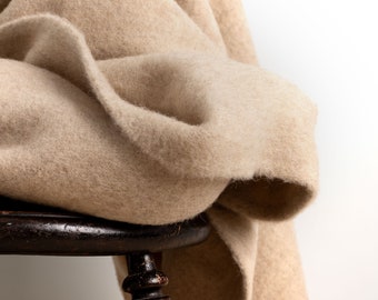 Wool Blanket Thick Pure Sheep's Wool Bed Blanket in Natural Beige. 100% Virgin Wool, Warm Winter Blanket Throw