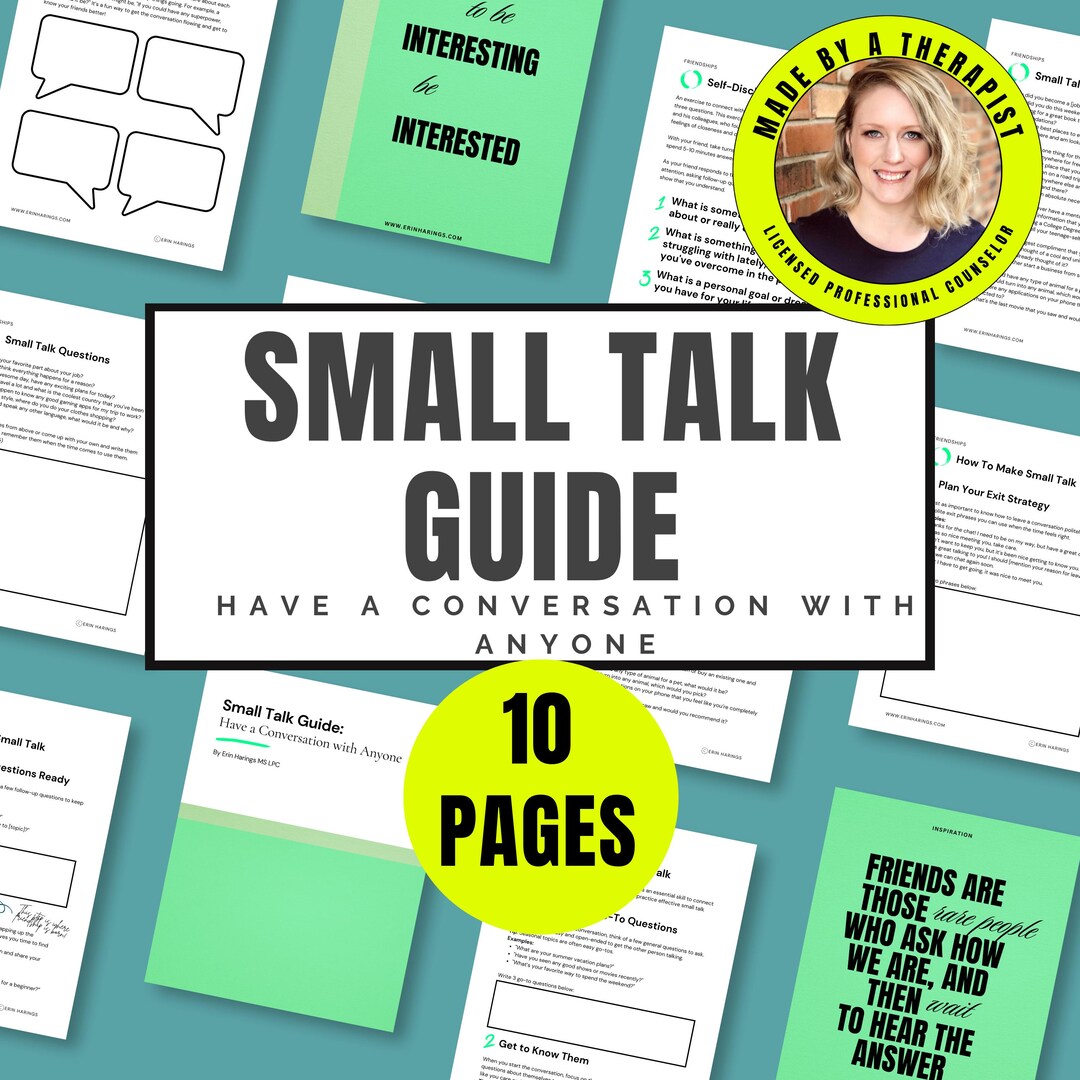 Talking Guide Example Small Talk Guide | Conversation Starters & Icebreakers (printable PDF ...