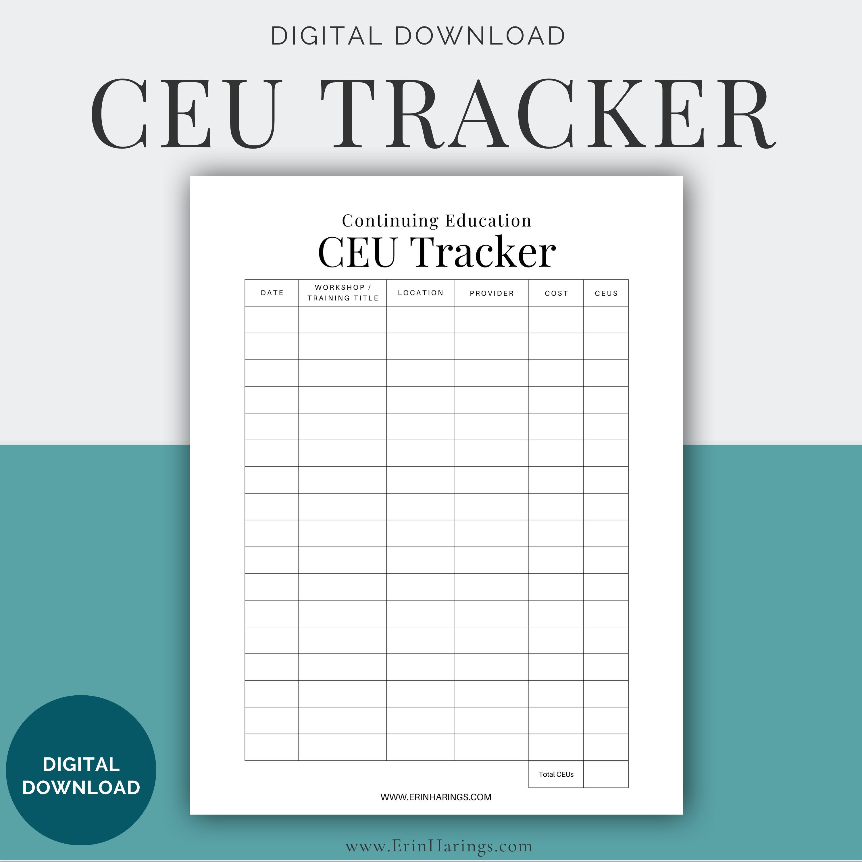 CEU Tracker Digitally Fillable Printable Continuing Etsy Canada CEU Tracker Digitally Fillable Printable Continuing Etsy Canada