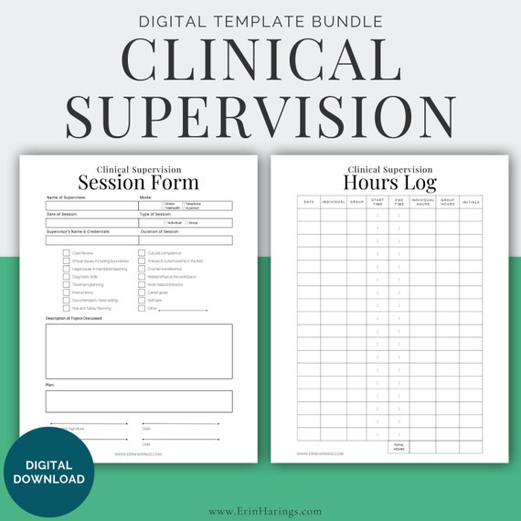 Clinical Supervision Session Form and Hours Log Template - Etsy