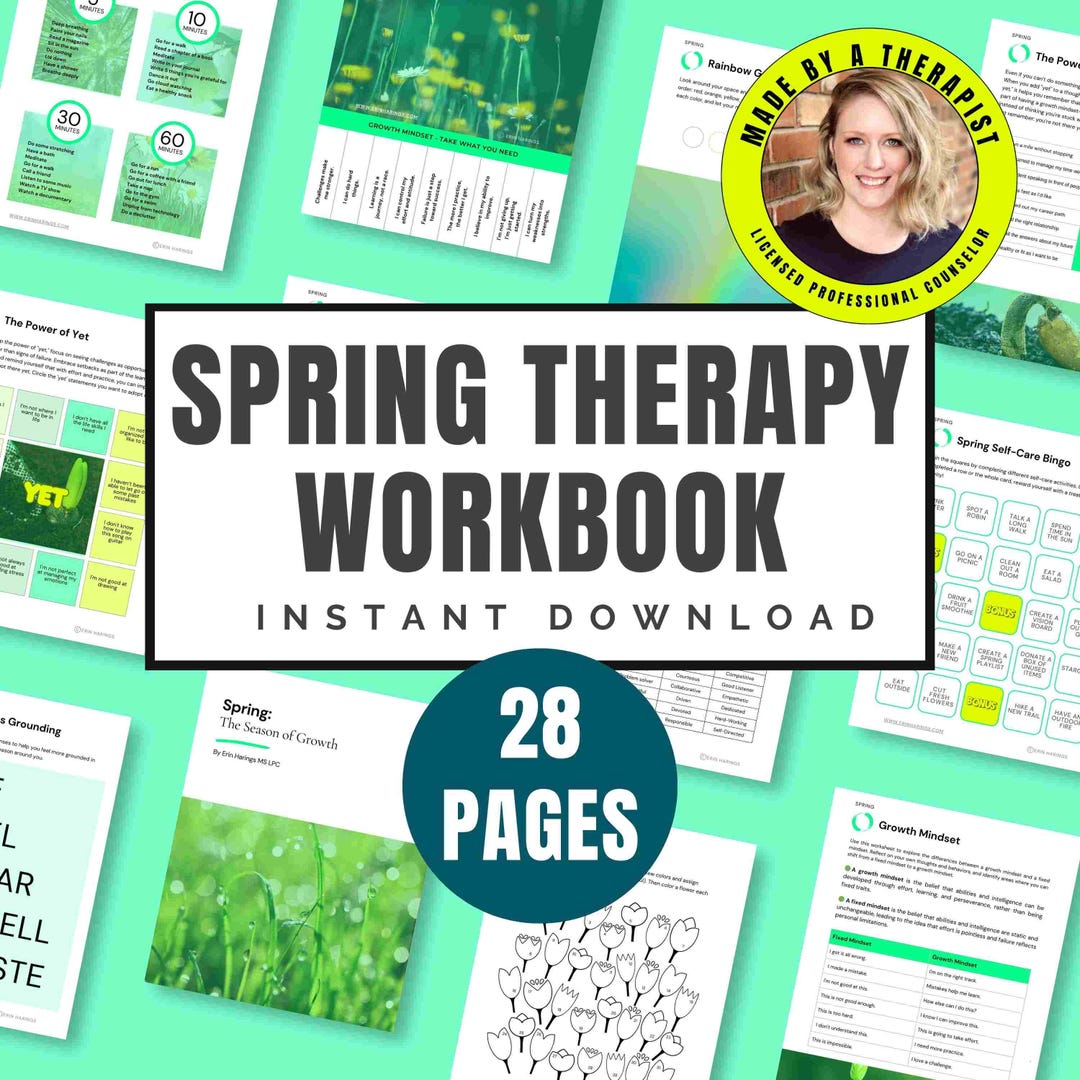 Spring Coping Infographic Spring Mental Health Workbook | Growth Mindset, Mood Tracker & Coping ...
