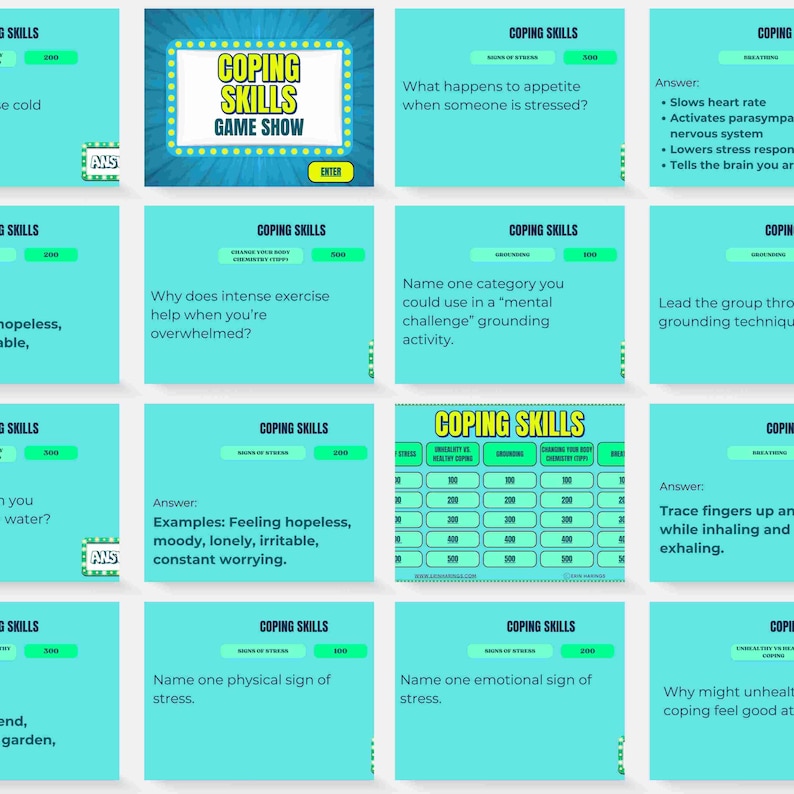 Coping Skills Game Show | Interactive Coping Skills Activity for Teens ...