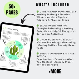 Anxiety Workbook | CBT, Grounding Techniques, Coping Skills (Digital Download) image 7