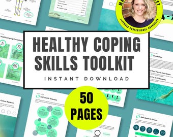 Coping Skills Toolkit for Therapy | DBT Flashcards, Grounding Techniques, Breathing Exercises & Emotional Regulation Tools