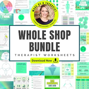 Therapy Worksheets Mega Bundle for Therapists | CBT, Anxiety, ADHD, Counseling & Supervision Forms, Games, Workbooks and Activities