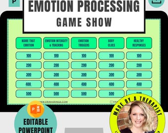 Programa de juegos sobre procesamiento de emociones / Actividad interactiva de regulación de emociones para adolescentes y preadolescentes / Juego de aprendizaje socioemocional, asesoramiento y terapia de grupo