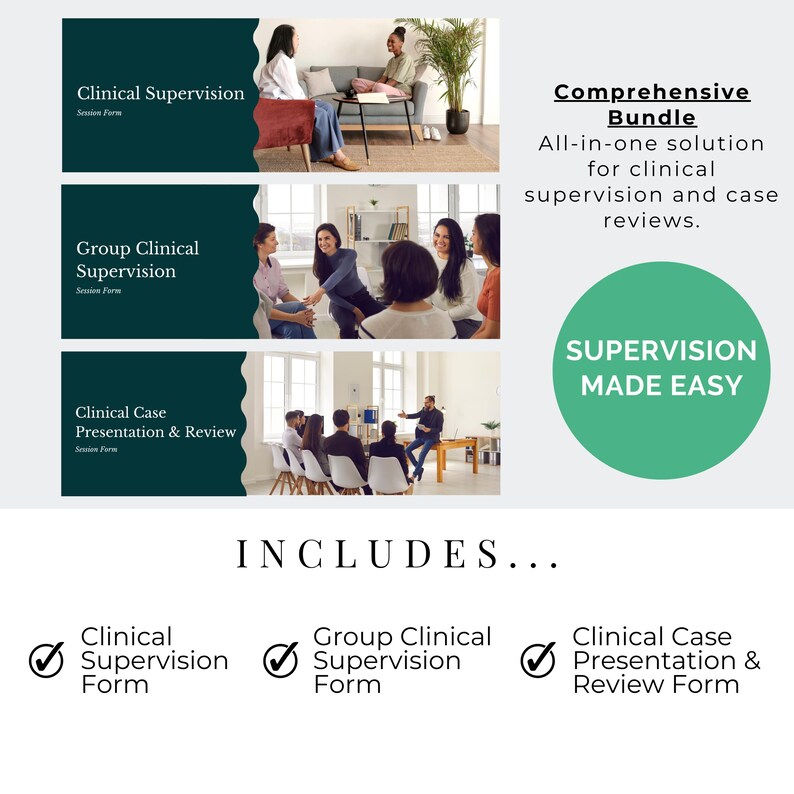 Clinical Supervision Forms Bundle for Therapists | Individual & Group ...