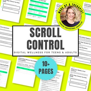 Digital Wellness Workbook for Teens & Adults | Screen Time, Social Media Anxiety | Doomscrolling Worksheets