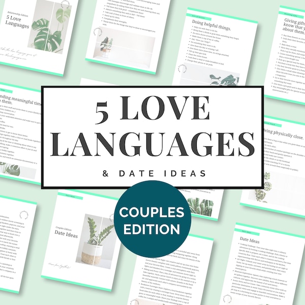 Couples: 5 Love Languages & Date Ideas | Marriage Counseling | Relationship Worksheets | Communication | Healthy Relationship | Premarital