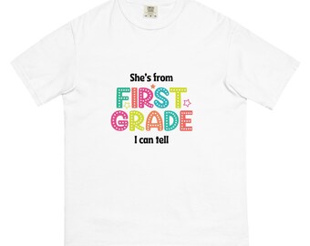 First Grade Teacher Shirt, Trendy Teacher Tee.